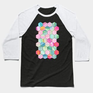 Pretty Pastel Hexagon Pattern in Oil Paint Baseball T-Shirt